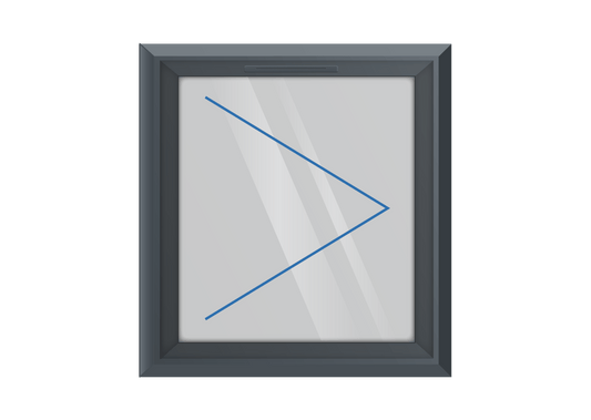 Grey uPVC Right Hung Window