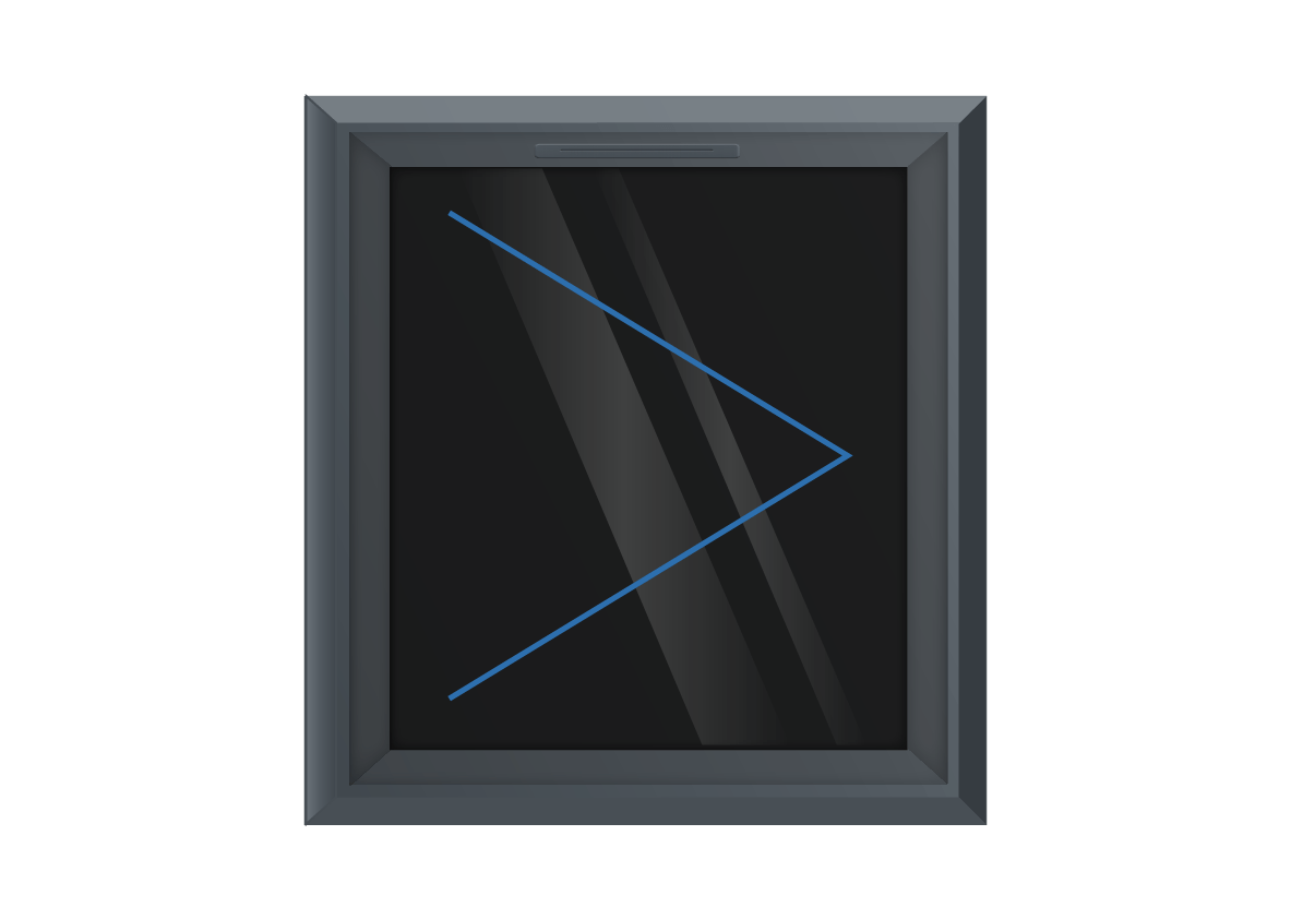 Grey uPVC Right Hung Window
