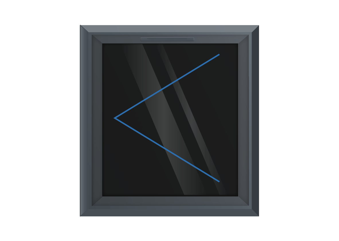Grey uPVC Left Hung Window
