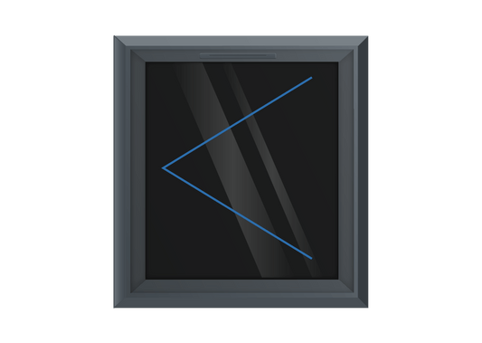 Grey uPVC Left Hung Window