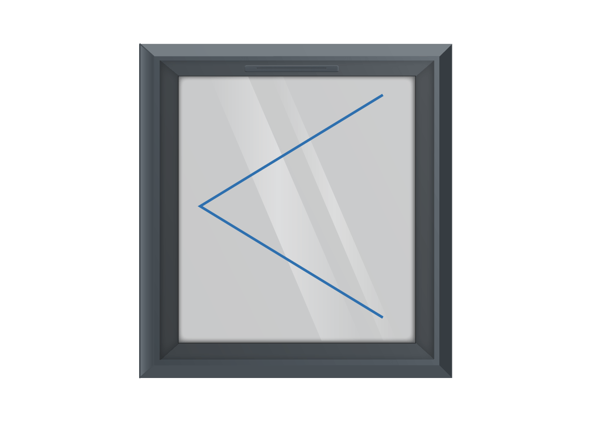 Grey uPVC Left Hung Window