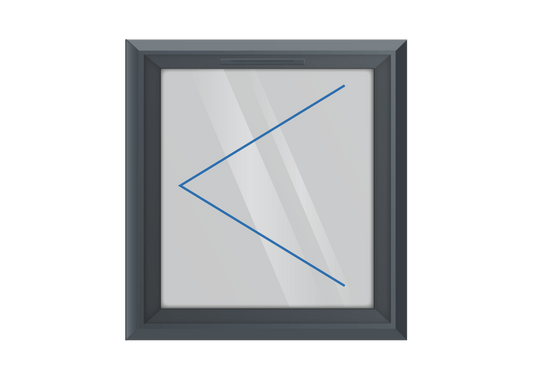 Grey uPVC Left Hung Window