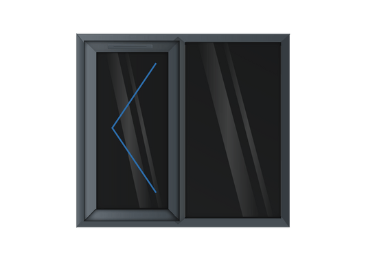 Grey uPVC Left Hung & Right Fixed Window