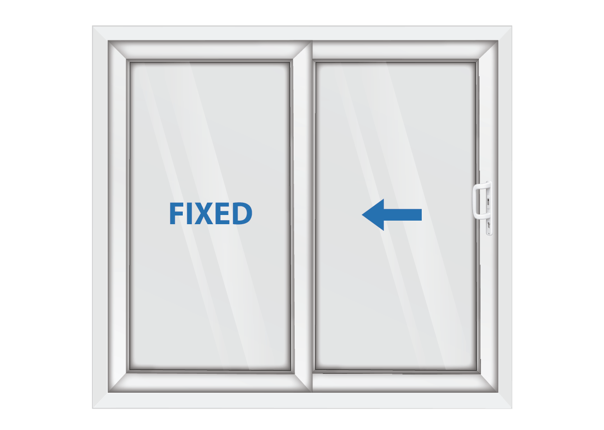 White Sliding Patio Door Left Opening