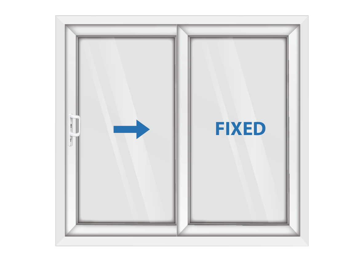 White Sliding Patio Door Right Opening