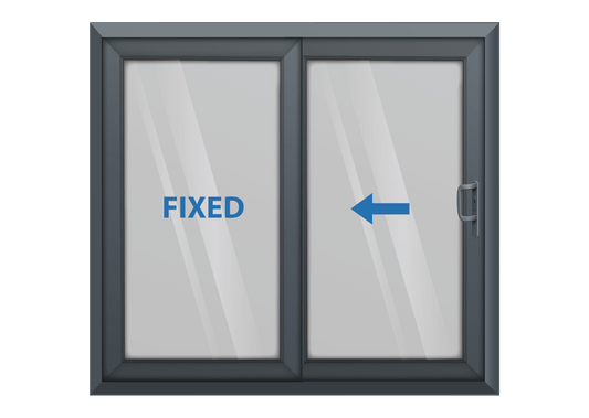 Grey Sliding Patio Door Left Opening
