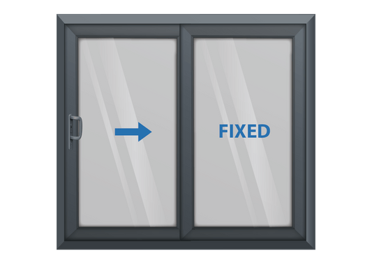 Grey Sliding Patio Door Right Opening