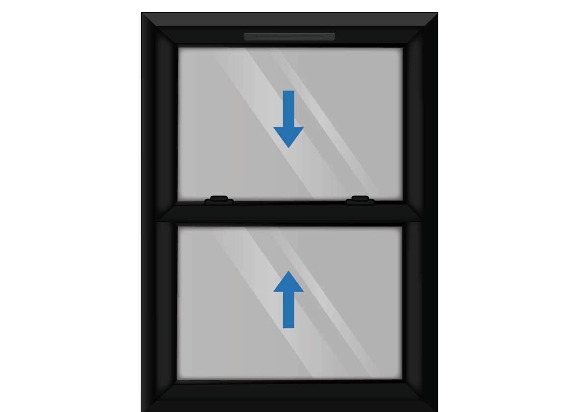 Black uPVC Sliding Sash Window