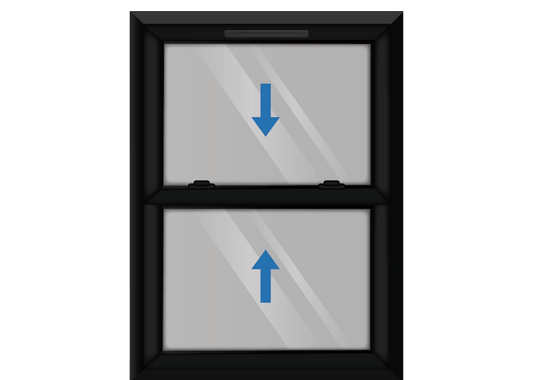 Black uPVC Sliding Sash Window