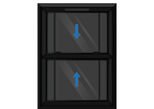 Black uPVC Sliding Sash Window with Georgian Side Bars