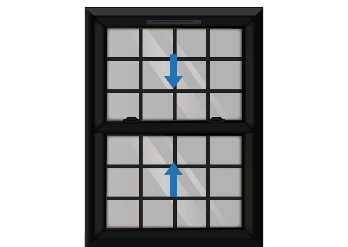 Black uPVC Georgian Sliding Sash Window