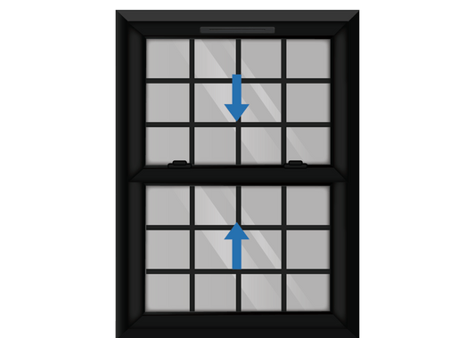 Black uPVC Georgian Sliding Sash Window
