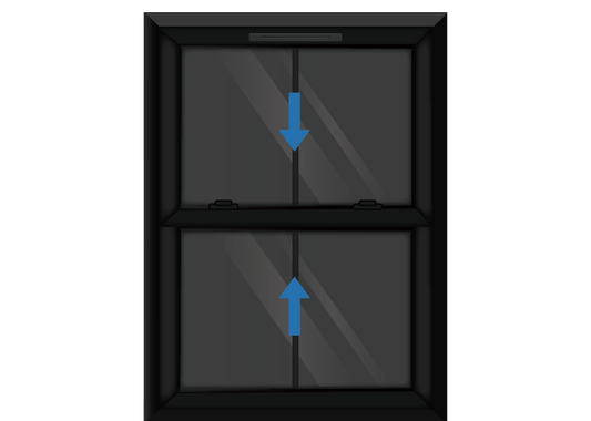 Black uPVC Sliding Sash Window with Georgian Vertical Bar