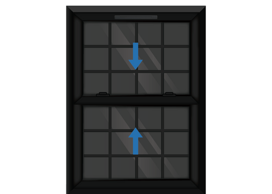 Black uPVC Georgian Sliding Sash Window