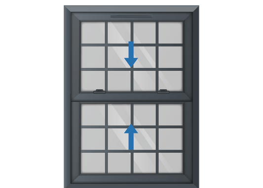 Grey uPVC Georgian Sliding Sash Window