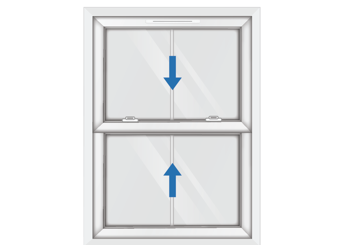 White uPVC Sliding Sash Window with Georgian Vertical Bar