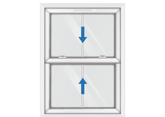 White uPVC Sliding Sash Window with Georgian Vertical Bar