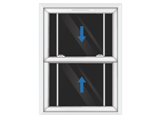 White uPVC Sliding Sash Window with Georgian Side Bars