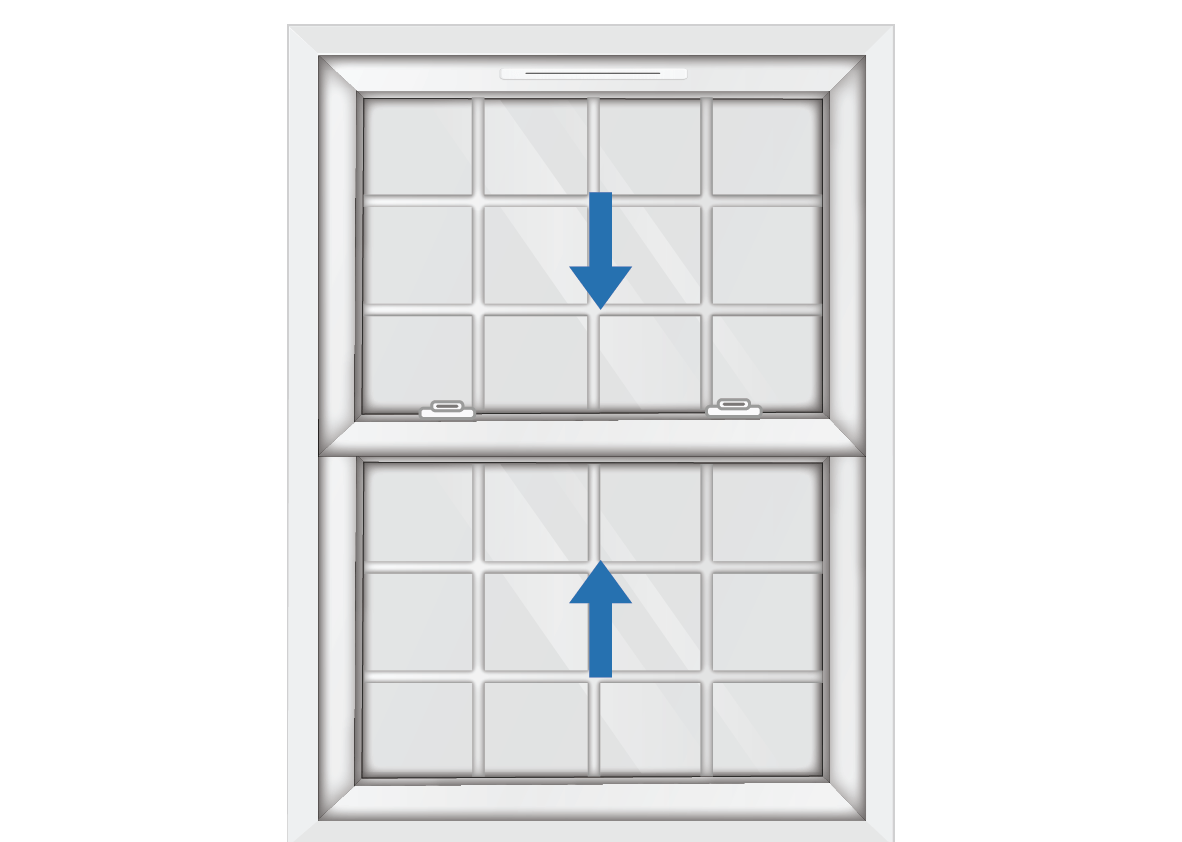 White uPVC Georgian Sliding Sash Window