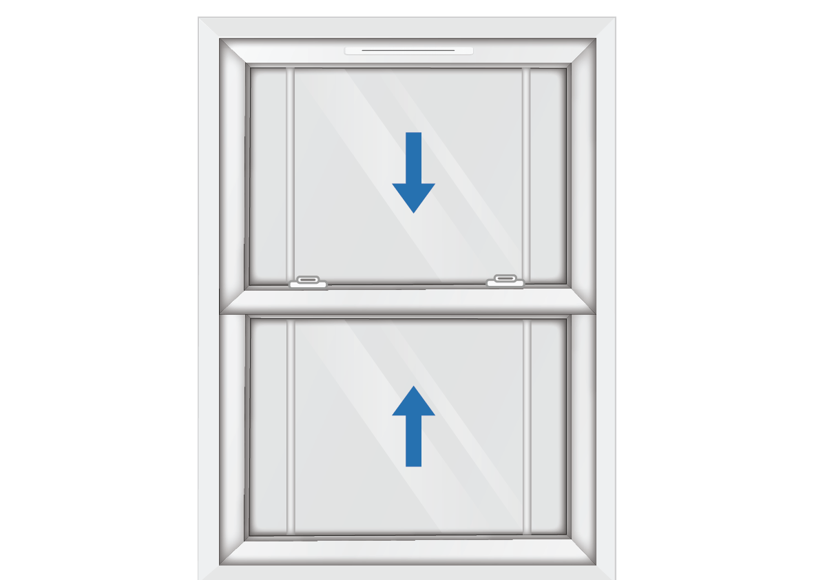 White uPVC Sliding Sash Window with Georgian Side Bars