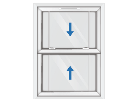White uPVC Sliding Sash Window with Georgian Side Bars