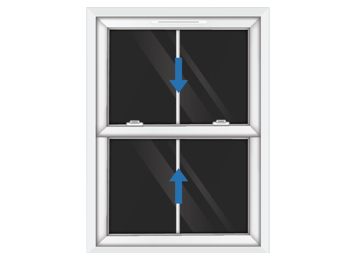 White uPVC Sliding Sash Window with Georgian Vertical Bar