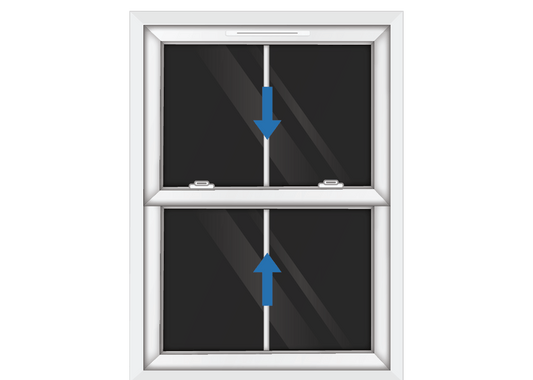 White uPVC Sliding Sash Window with Georgian Vertical Bar