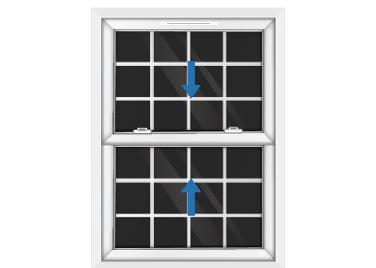 White uPVC Georgian Sliding Sash Window