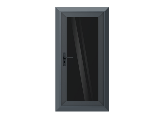Grey uPVC Obscure Full Glass Single Door