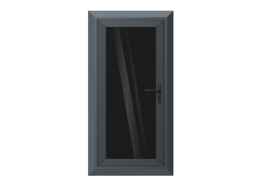 Grey uPVC Obscure Full Glass Single Door