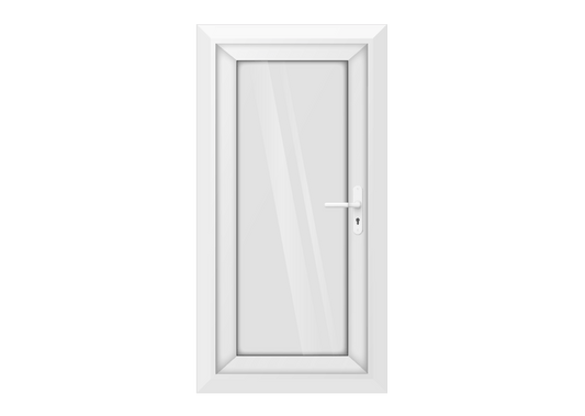 White uPVC Clear Full Glass Single Door