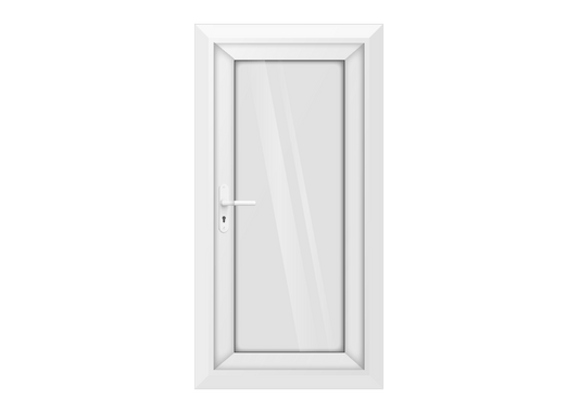 White uPVC Clear Full Glass Single Door