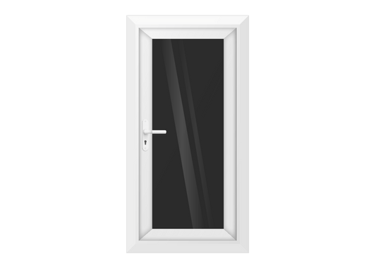 White uPVC Obscure Full Glass Single Door