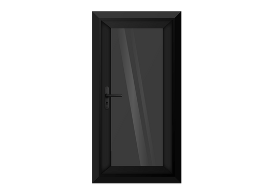 Black uPVC Obscure Full Glass Single Door