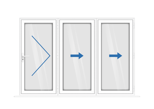 Aluminium 3 Panel White Bi-Fold Door Right Opening