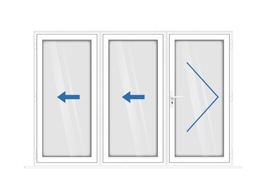 Aluminium 3 Panel White Bi-Fold Master Door Right