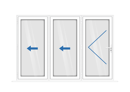 Aluminium 3 Panel White Bi-Fold Door Left Opening