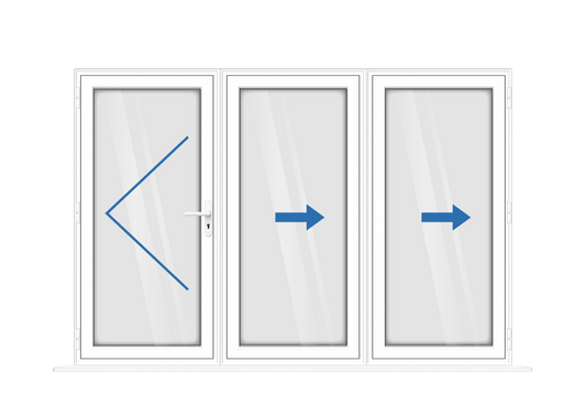 Aluminium 3 Panel White Bi-Fold Master Door Left