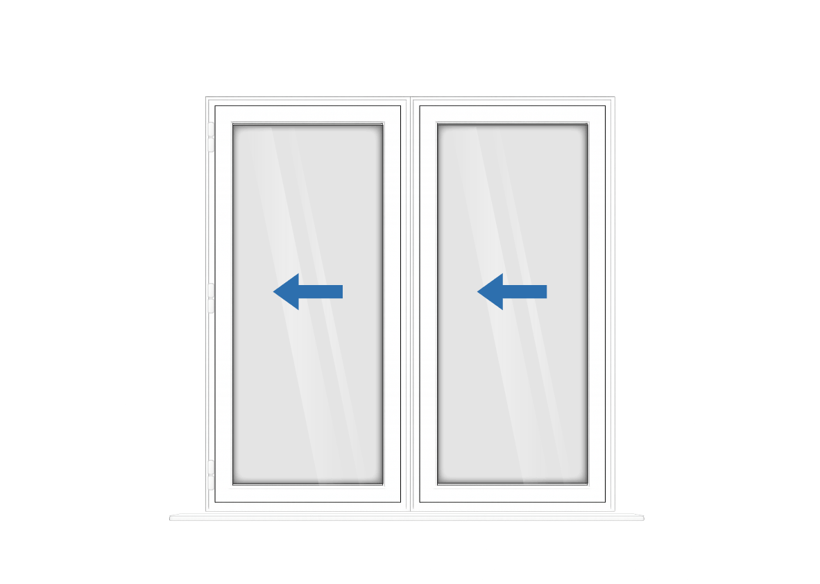 Aluminium 2 Panel White Bi-Fold Right Opening