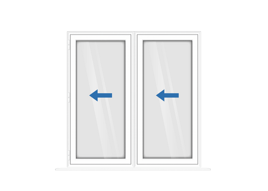 Aluminium 2 Panel White Bi-Fold Right Opening