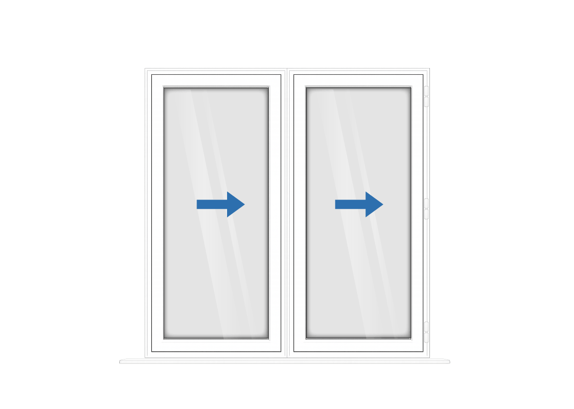 Aluminium 2 Panel White Bi-Fold Right Opening