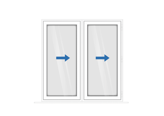 Aluminium 2 Panel White Bi-Fold Right Opening