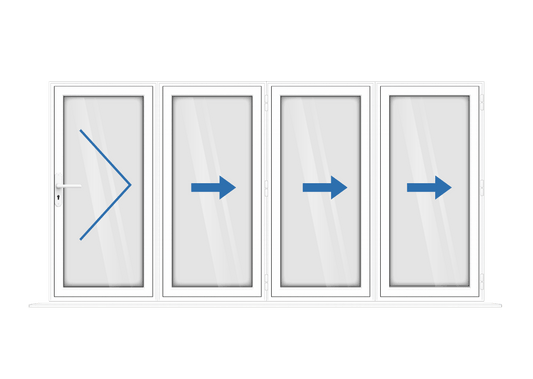 Aluminium 4 Panel White Bi-Fold Left Opening