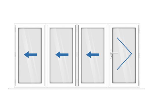 Aluminium 4 Panel White Bi-Fold Master Door Right