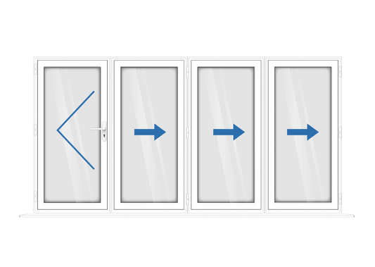 Aluminium 4 Panel White Bi-Fold Master Door Left
