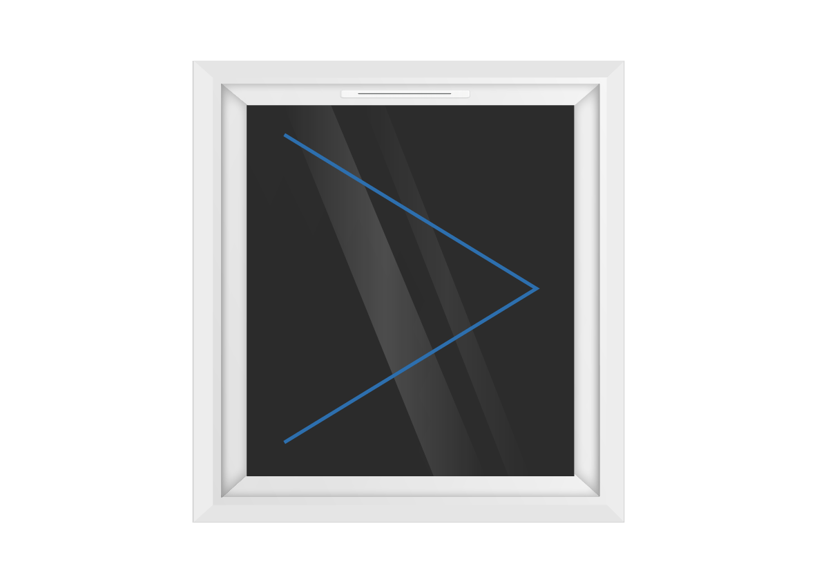 White uPVC Right Hung Window