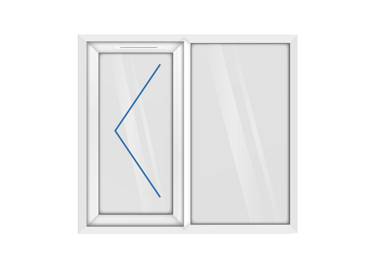 White uPVC Left Hung & Right Fixed Window