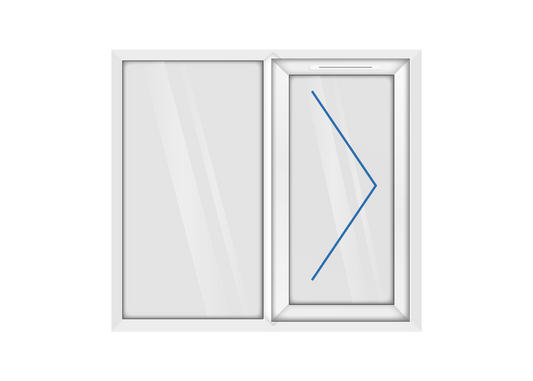 White uPVC Right Hung & Left Fixed Window